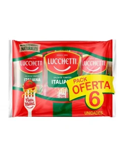 Pack Salsa De Tomates Italiana Lucchetti, 6 Unid. X 200g