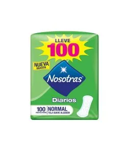 Protectores Diarios Nosotras Tela Suave Normal, 100 Unid.