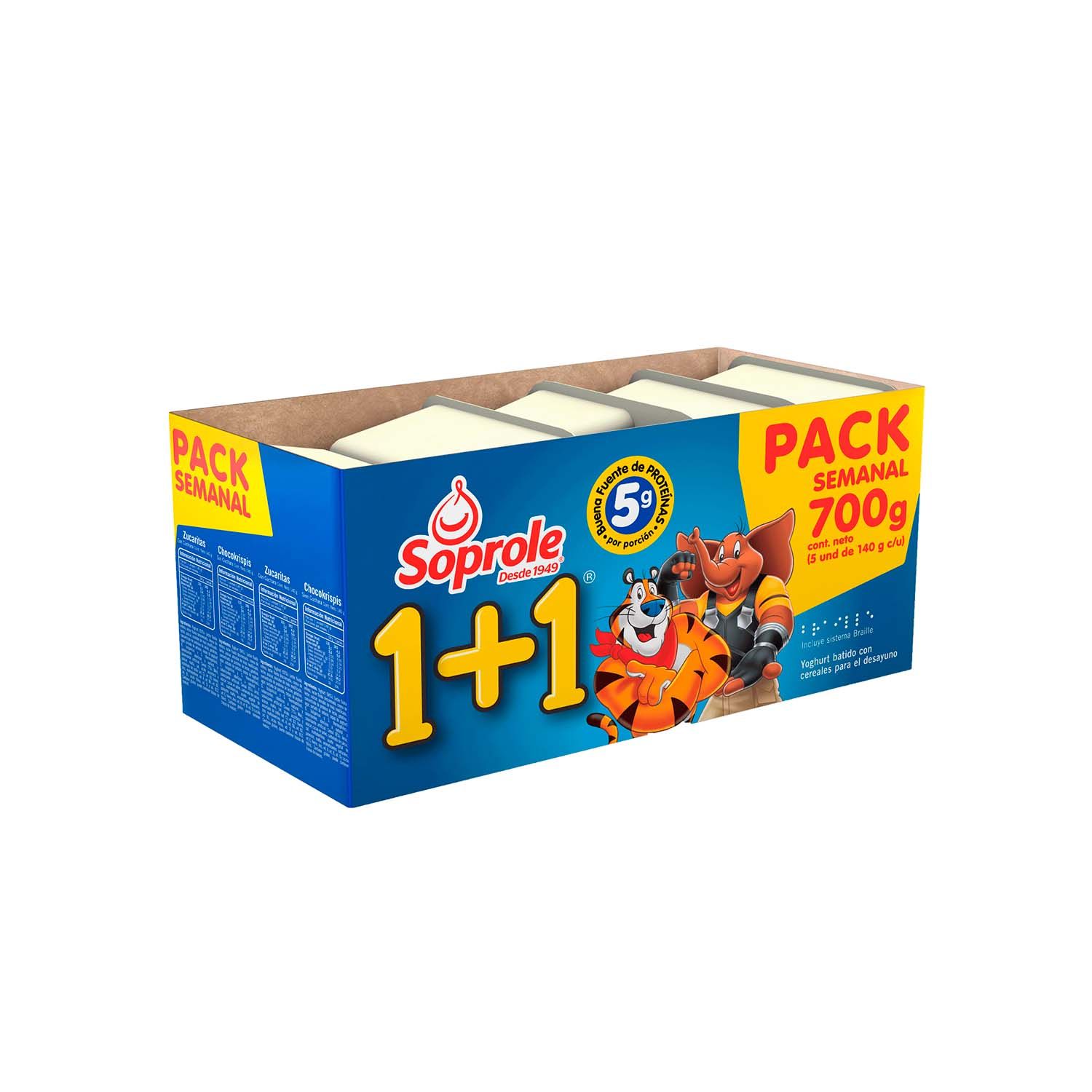 Pack 1+1 Soprole 5 Unidades X 140 Gr