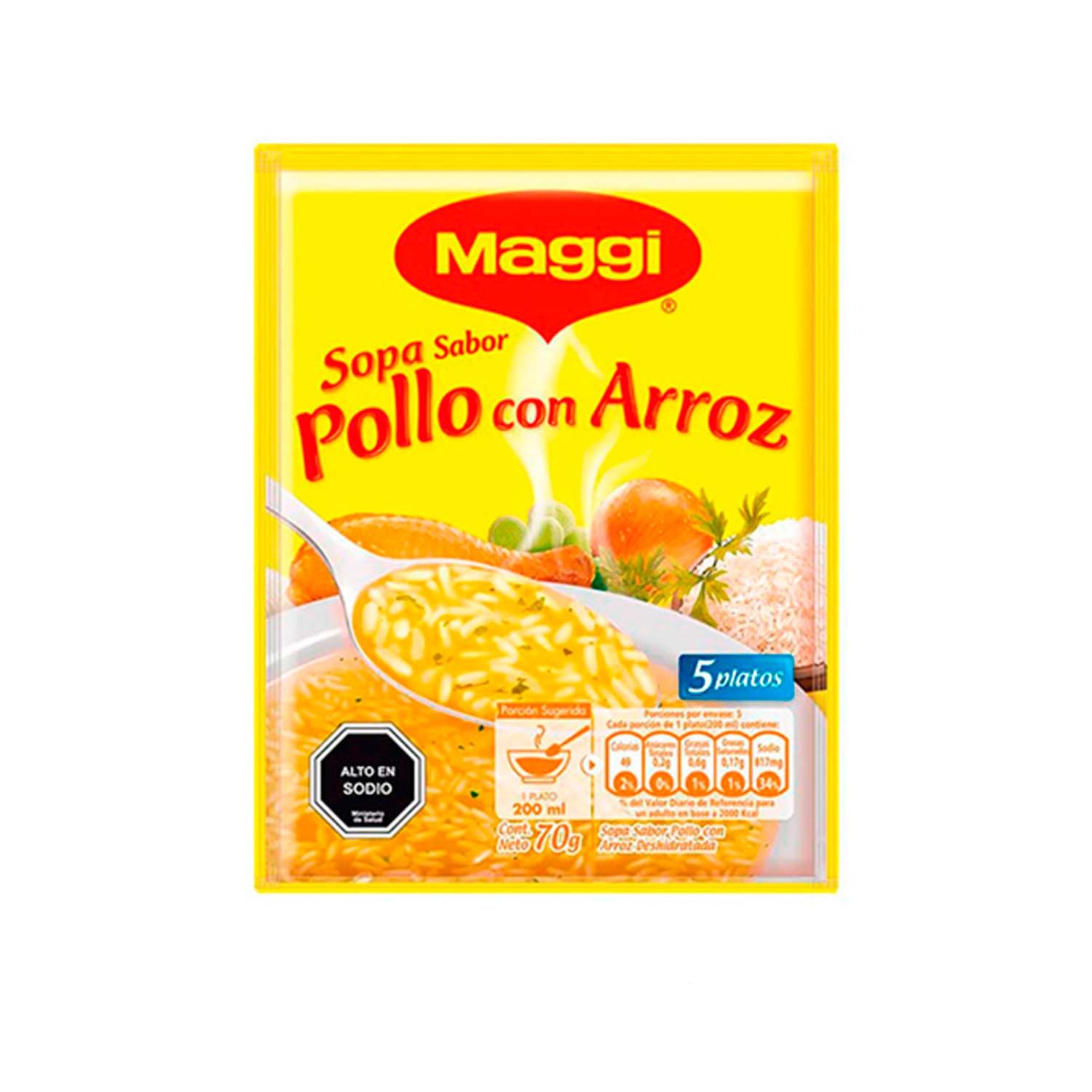 Sopa De Pollo Con Arroz Maggi 70 Gr