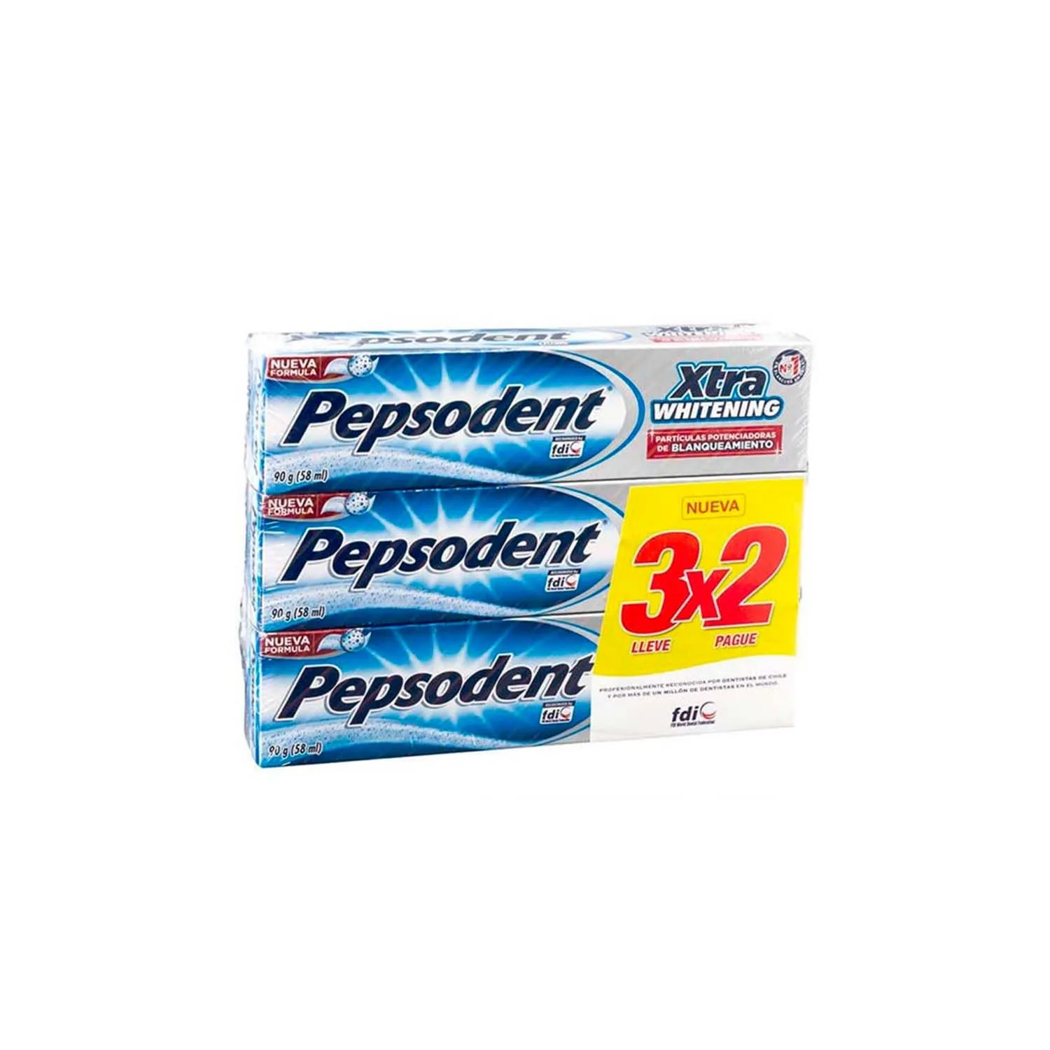 Crema Dental Pepsodent Xtra Whitening, Pack 3 Unid. X 90g.