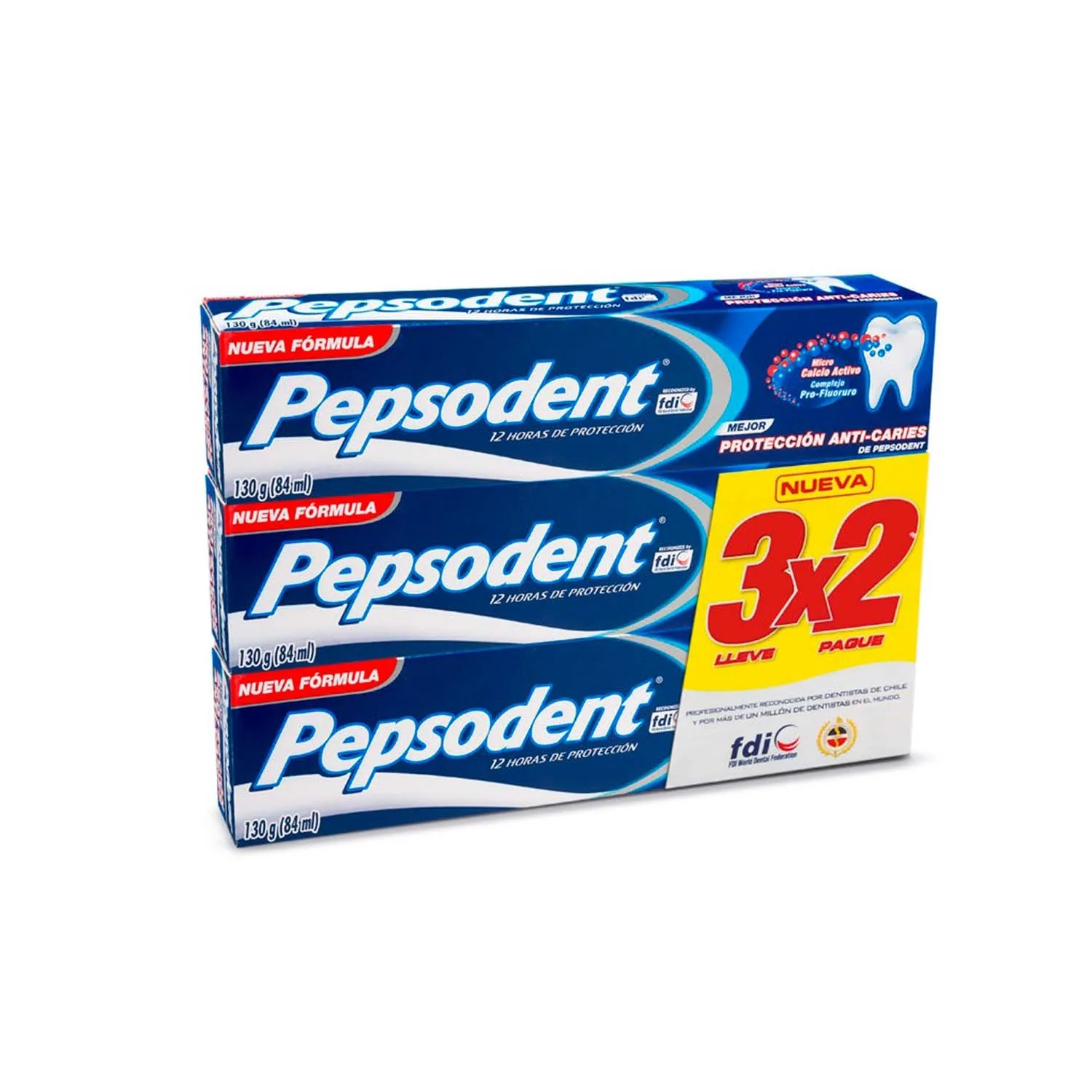 Crema Dental Pepsodent Protección Anti-caries, 3unid. X 130gr. Crema Dental Pepsodent Protección Anti-caries, 3unid. X 130gr.
