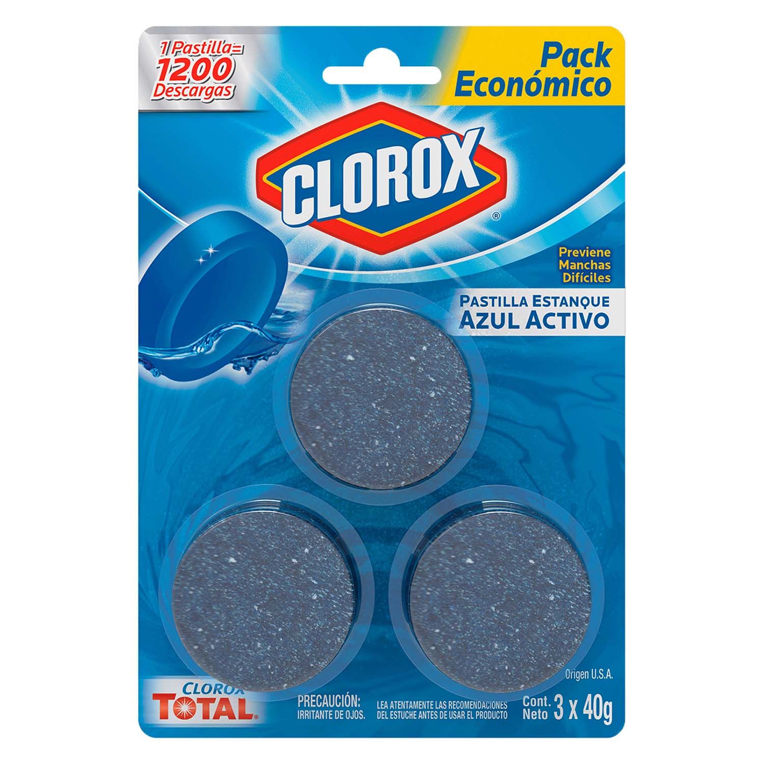 Pastillas Para Wc Azul Clorox 3 Und - Supermercado Cugat