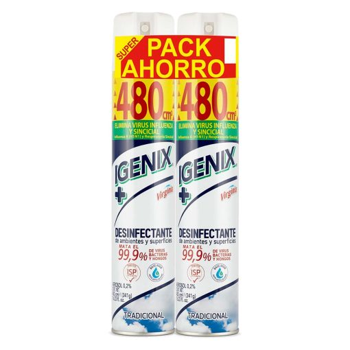 Pack Desinfectante En Aerosol Igenix Tradicional 480 Cc
