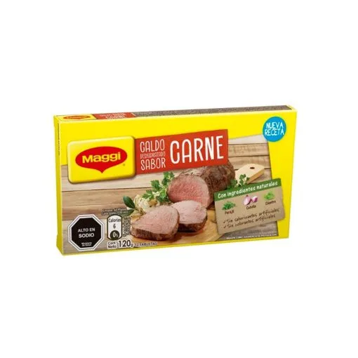 Caldo En Polvo Sabor Carne Maggi, 12 Unid. X 10g