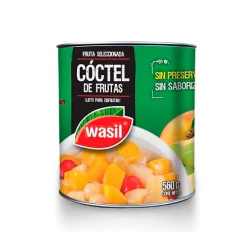 Cóctel De Frutas Wasil, 560g Neto (340g Drenado)