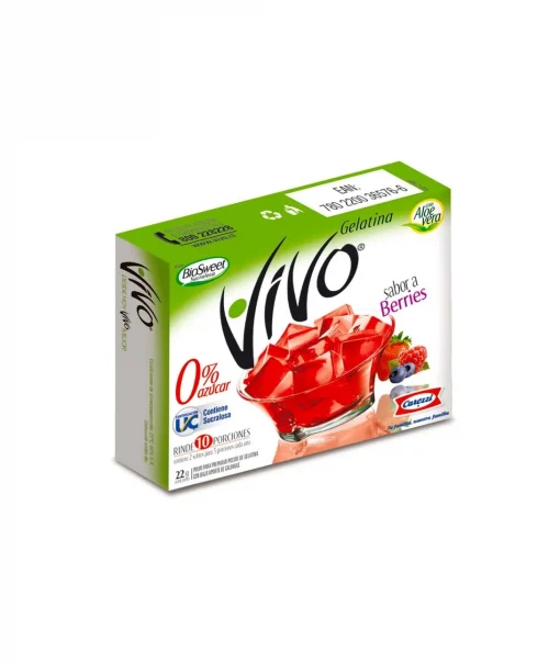 Gelatina Vivo 0% Azúcar Sabor Berries, 22g