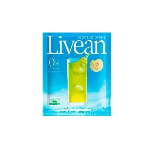 Jugo Livean Libre De Azúcar Sabor Melón Tuna, 7gr.