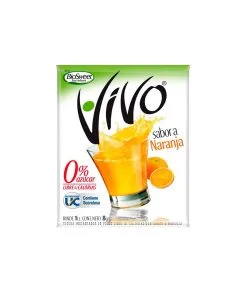 Jugo Vivo Libre De Azúcar Sabor Naranja, 8gr.