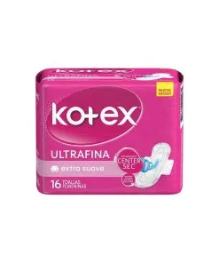 Toalla Higiénica Kotex Ultra Fina Extra Suave, 16 Unid.