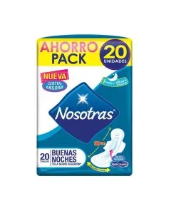 Toallas Higiénicas Nosotras Buenas Noches, 20 Unid.