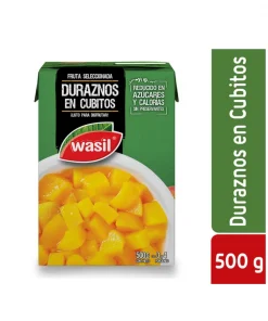 Duraznos En Cubitos Wasil, 500g Neto (265g Drenado) Duraznos En Cubitos Wasil, 500g Neto (265g Drenado)