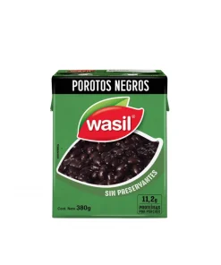Poroto Negro Wasil Listos Para Servir, 380g Neto (drenado 230g)