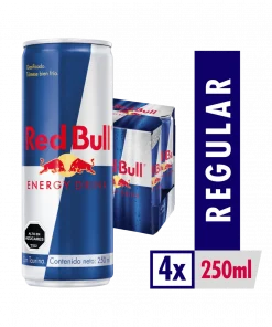 Energética Red Bull Regular Drink, Pack 4 Unid. X 250cc. Energética Red Bull Regular Drink, Pack 4 Unid. X 250cc.