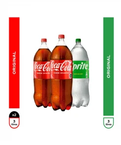 Tripack Bebidas, 2 Coca-cola Original 3lts.+1 Sprite 3lts. Tripack Bebidas, 2 Coca-cola Original 3lts.+1 Sprite 3lts.