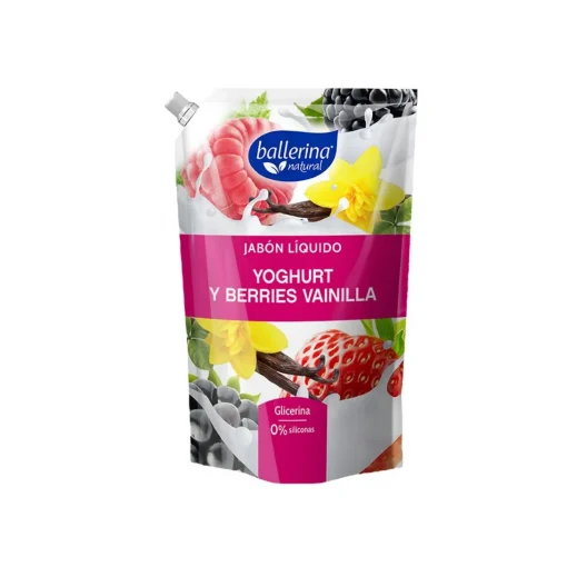 Jabón Liquido Ballerina Yoghurt, Berries Y Vainilla, 750ml.