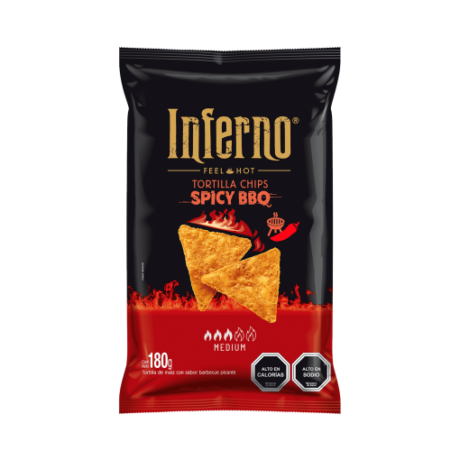 Tortillas Chips Spicy Bbq Inferno 180 Gr