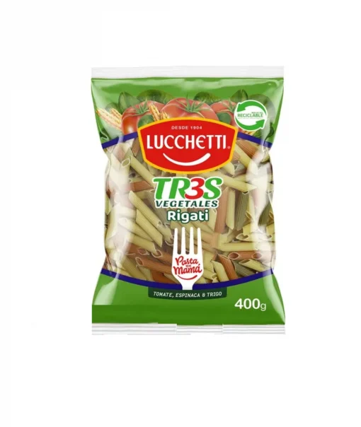 Fideos Lucchetti Rigati Tres Sabores, 400g