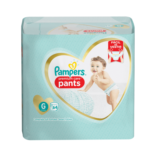 Pañales Pampers Premium Care Pants Talla G 9 - 13 Kg 64 Und