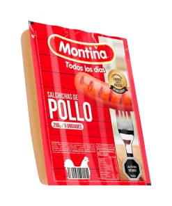Salchichas De Pollo Montina 5 Und X 250 Gr