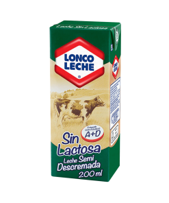Leche Semidescremada Sin Lactosa Lonco Und X 200 Ml