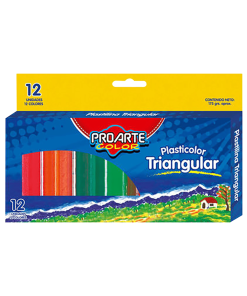 Plasticinas Plasticolor Triangular Proarte Color 12 Und