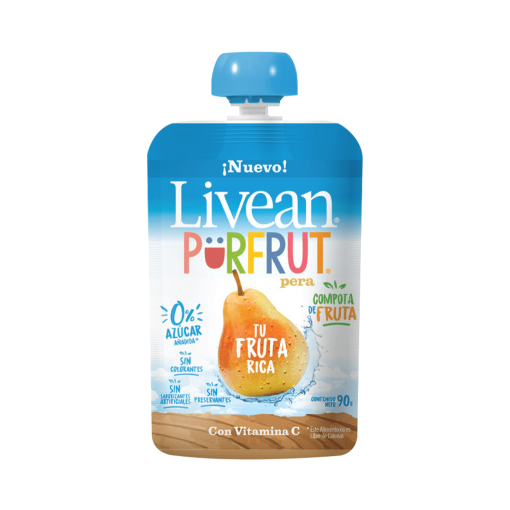 Compota Tu Fruta Rica  Sabor A Pera Livean Purfrut 90 Gr
