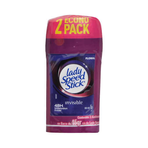 Pack Desodorante En Barra Invisible Lady  Speed Stick 2 Und