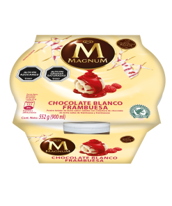 Helado Magnum chocolate Blanco Frambuesa 900 Gr