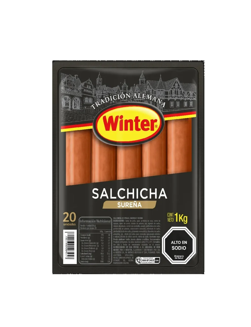Salchicha Sureña Winter, 1 Kg Salchicha Sureña Winter, 1 Kg