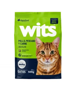 Alimento De Gatos Sabor Pollo, Pescado Y Carne Wits, 500g