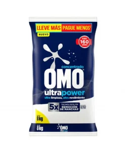 Detergente En Polvo Omo Matic Ultra Power, 8 Kg