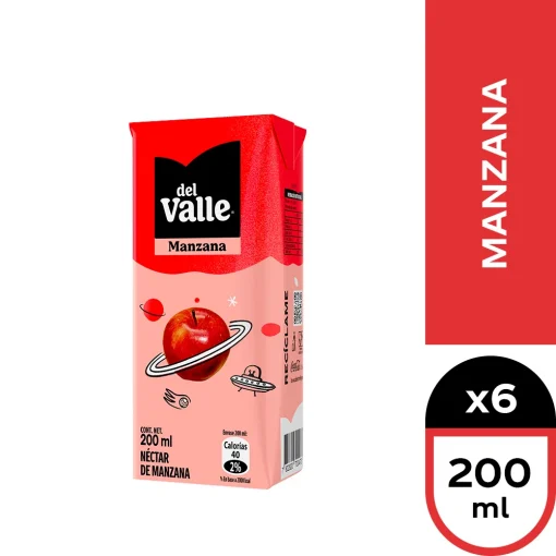 Néctar Del Valle Sabor Manzana, Pack 6 Unid. X 200cc