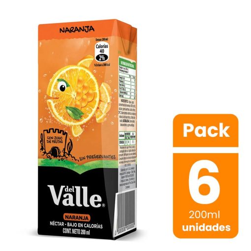 Pack 6 Un Néctar De Naranja Andina Del Valle