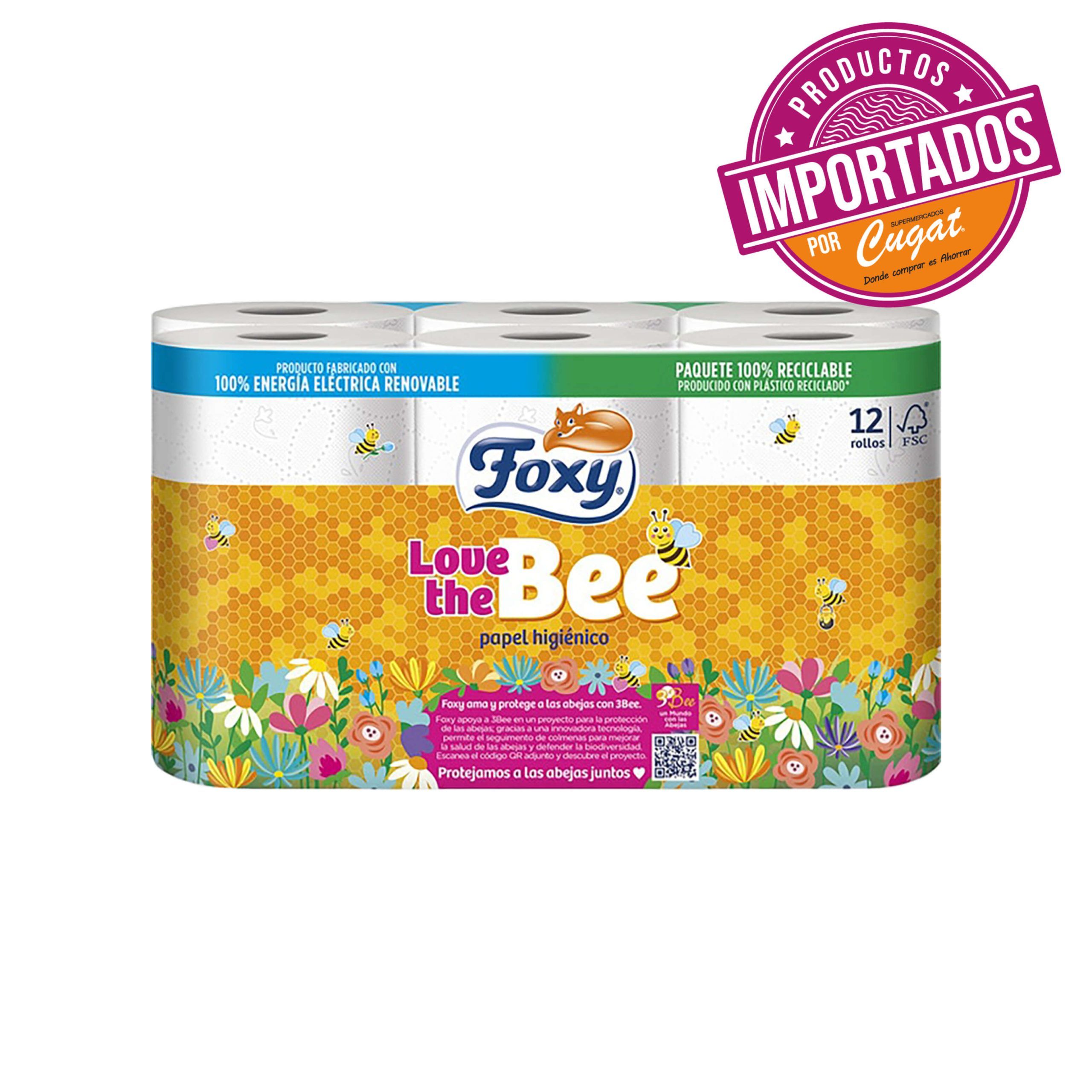 Papel Higienico Foxy Love The Bee 3c 12 Un.