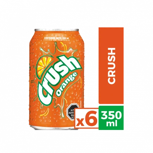 Bebida Orange Crush Lata, Pack 6 Unid. X 350cc.