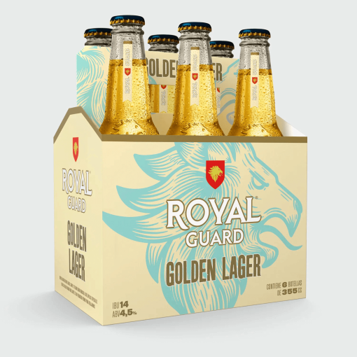 Cerveza Royal Guard Golden Lager 4.5° Pack 6 Botella, 355 Ml.