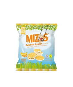 Galletas De Arroz Mizos Sabor Naranja Plátano, 16g