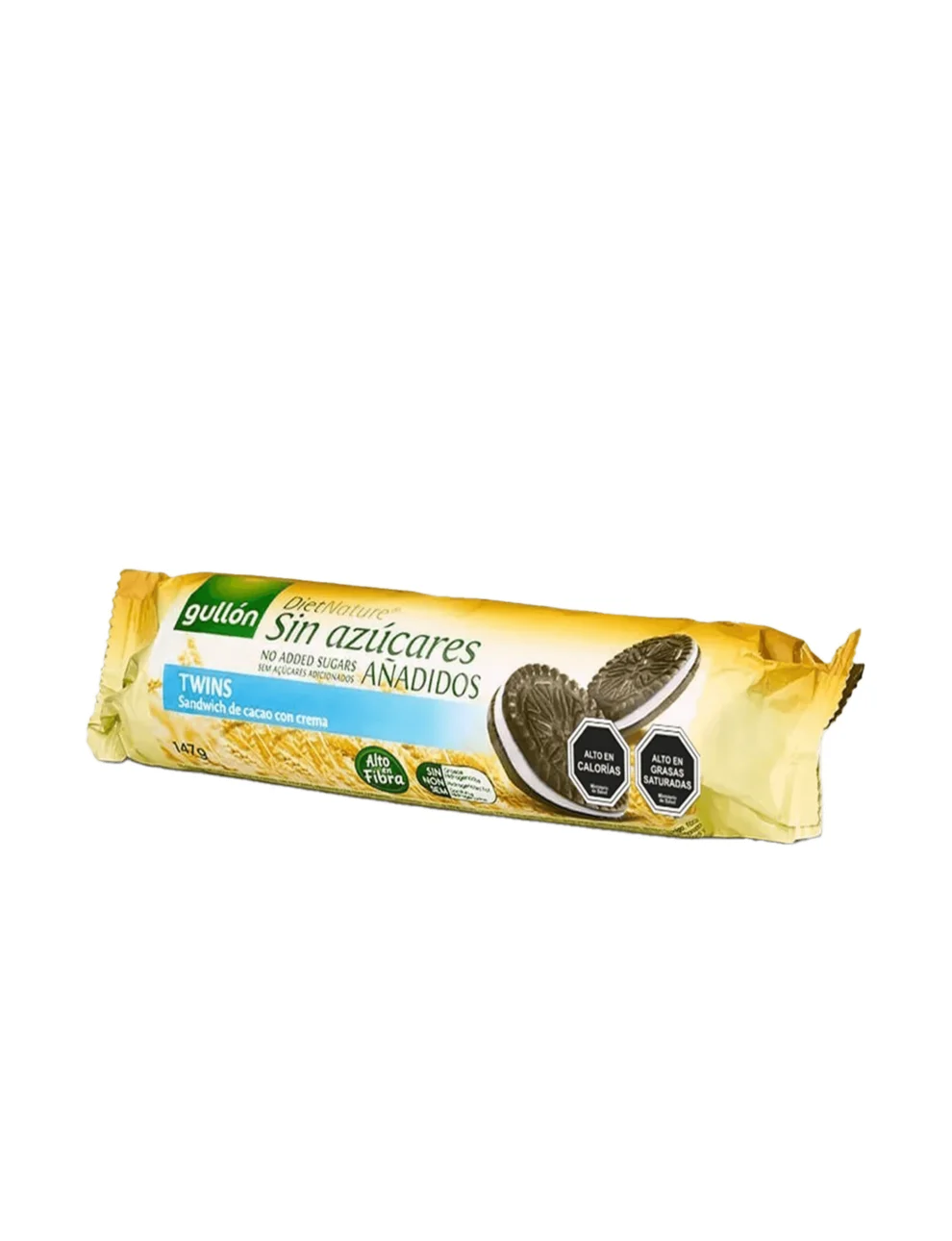 Galletas Gullón Sándwich Twins Cacao Con Crema Sin Azúcar, 147g Galletas Gullón Sándwich Twins Cacao Con Crema Sin Azúcar, 147g