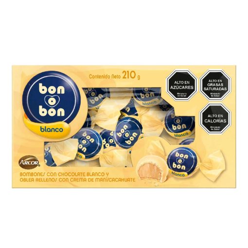 Bombón Bon O Bon Chocolate Blanco, 210gr.
