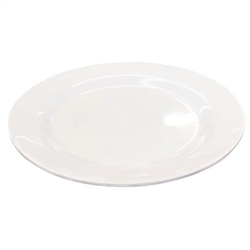 Plato Bajo Blanco De Melamina, 25cm.