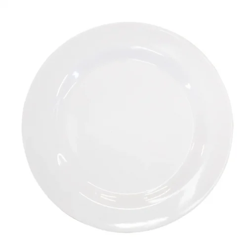 Plato Bajo Blanco De Melamina, 25cm.