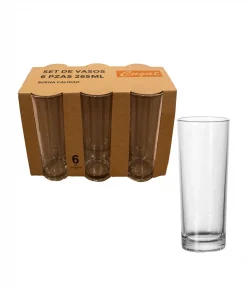 Set De Vasos De Vidrio 265ml. Kml, 6 Unid. - Modelo G10810 Wh6