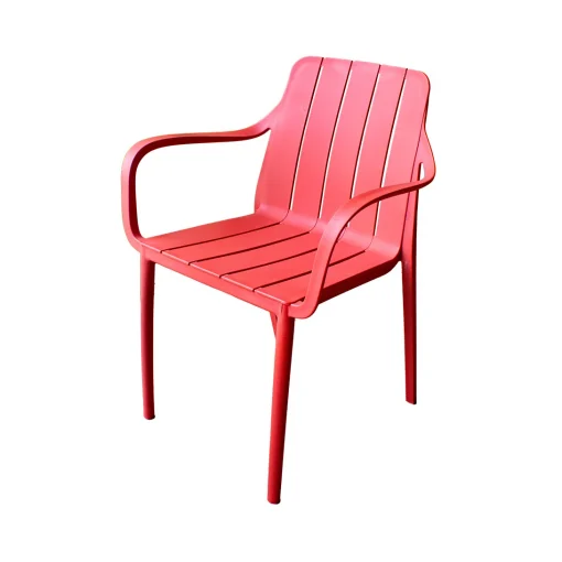 Silla De Terraza Con Brazos Color Rojo (modelo R19152-1)