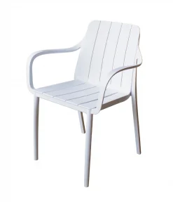 Silla De Terraza Con Brazos Color Blanco (modelo R19152-2) Silla De Terraza Con Brazos Color Blanco (modelo R19152-2)