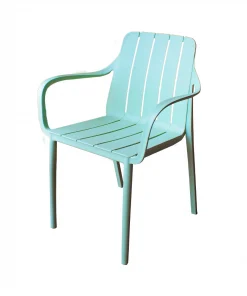 Silla De Terraza Con Brazos Color Verde (modelo R19152-3) Silla De Terraza Con Brazos Color Verde (modelo R19152-3)