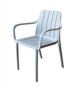 Silla De Terraza Con Brazos Color Gris (modelo R19152-4) Silla De Terraza Con Brazos Color Gris (modelo R19152-4)
