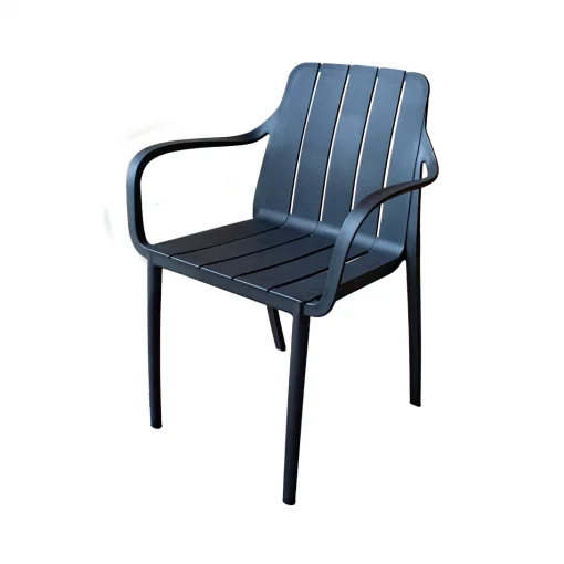 Silla De Terraza Con Brazos Color Negro (modelo R19152-5)