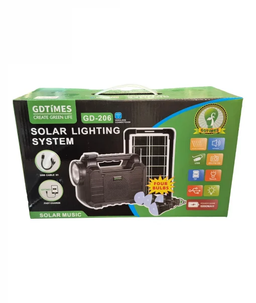 Linterna Solar Con Parlante Gdtimes De 80w (modelo R17433-4)