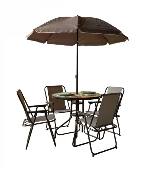 Juego De Terraza Color Gris De 6pzas. (modelo 854-n23-03603gr)